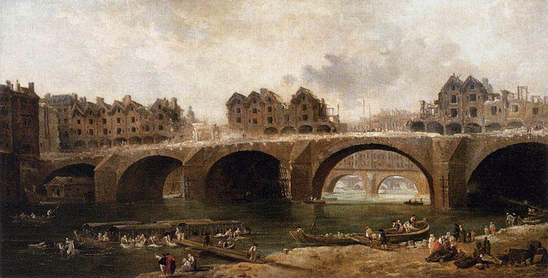 Hubert Robert Demolition of the Houses on the Pont Notre-Dame in 1786 oil painting image